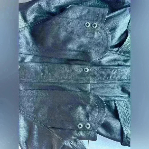 Vintage Elim Trading Co. ACTPA Italy Mode Leather And Satin Jacket - Picture 2 of 13